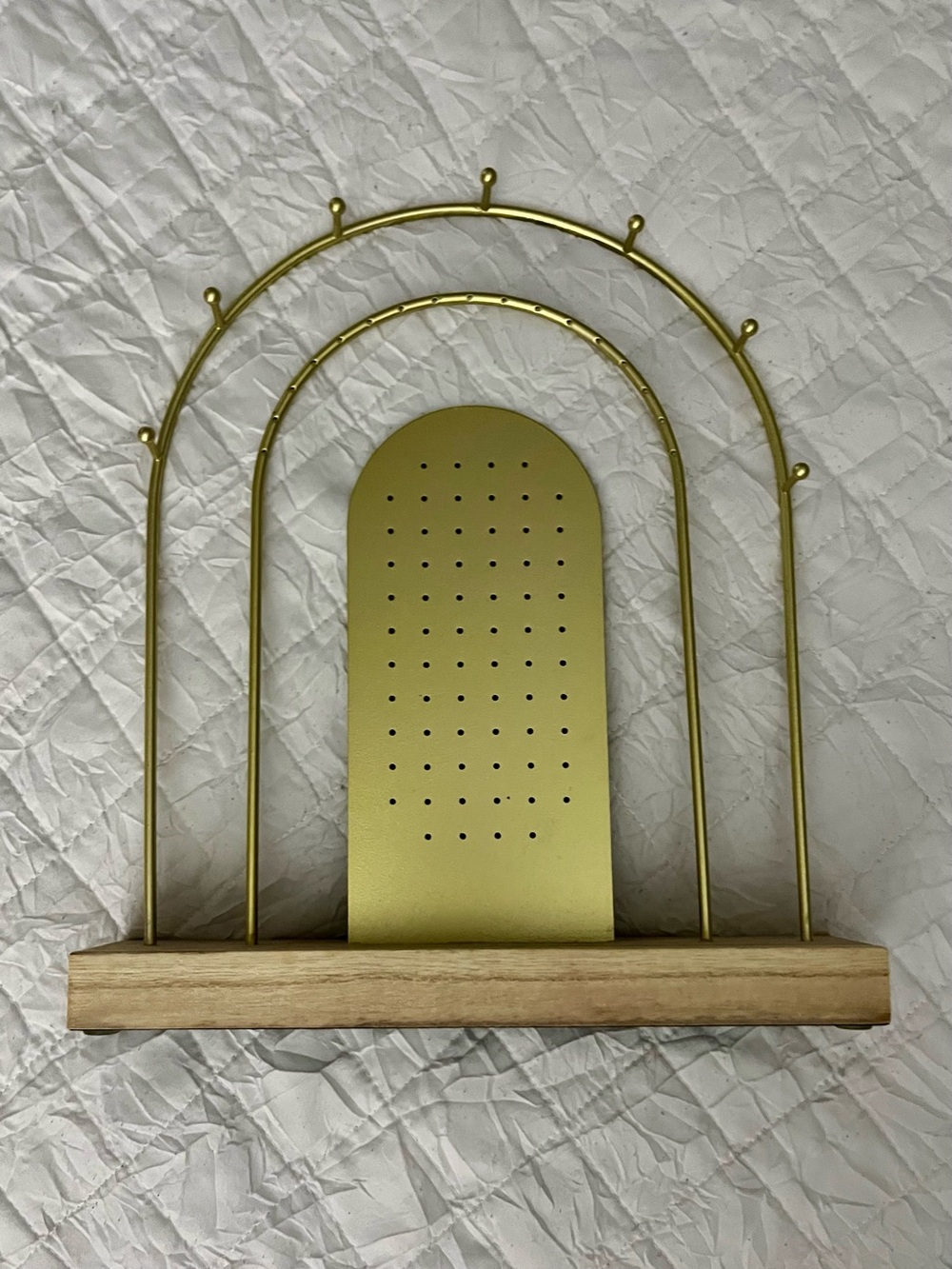 Target Gold Jewelry Organizer on Wood Base